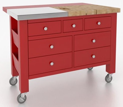 Canadel Gourmet Gourmet Tomato Red Kitchen Island | Sprintz